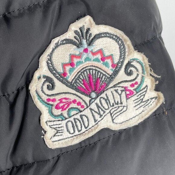 Odd Molly Black Downfall Quilted Winter Puffer Jacket Two Way Zip 851 Small - Picture 6 of 13